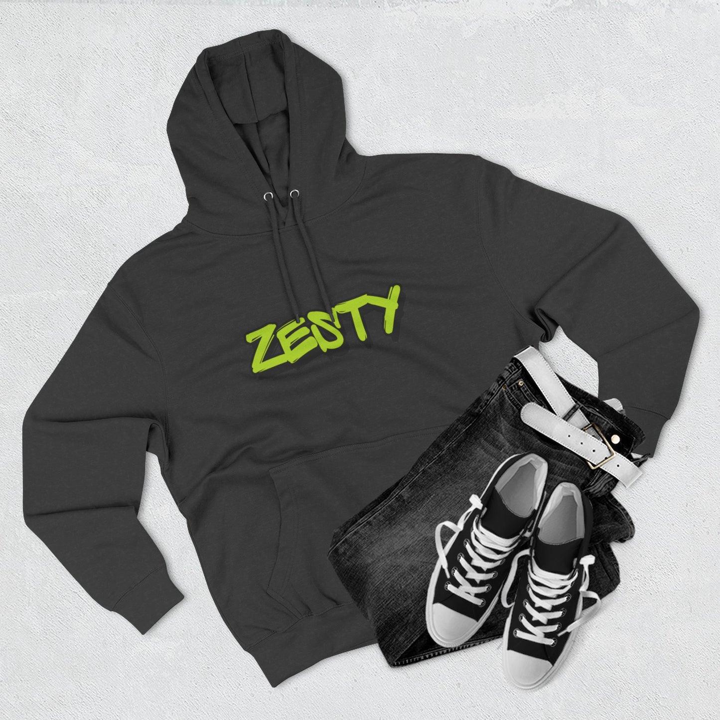 Zesty Street Art Fleece Hoodie - Urban Style Sweatshirt for Creative Souls