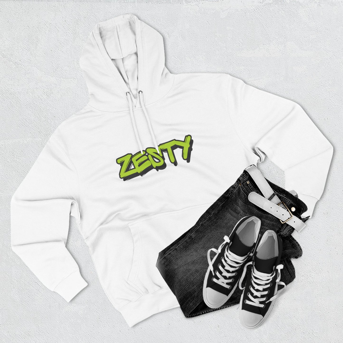 Zesty Street Art Fleece Hoodie - Urban Style Sweatshirt for Creative Souls