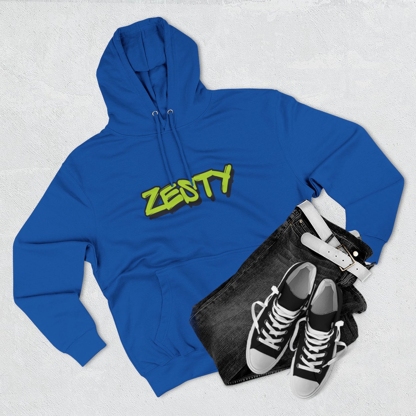 Zesty Street Art Fleece Hoodie - Urban Style Sweatshirt for Creative Souls