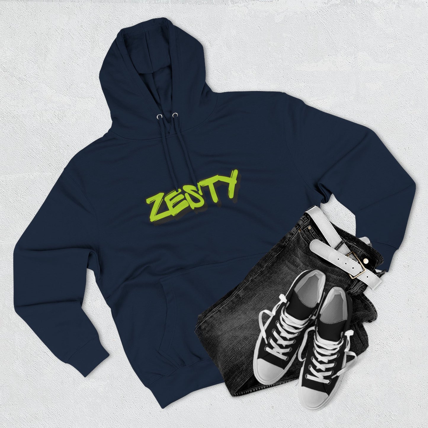 Zesty Street Art Fleece Hoodie - Urban Style Sweatshirt for Creative Souls