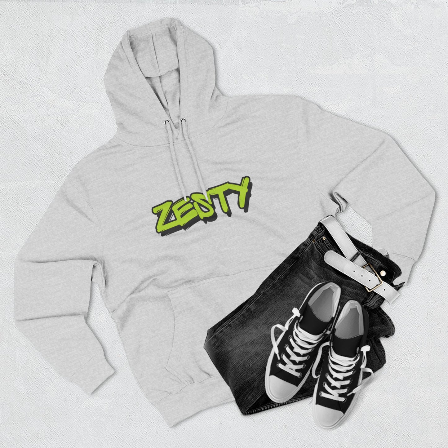 Zesty Street Art Fleece Hoodie - Urban Style Sweatshirt for Creative Souls