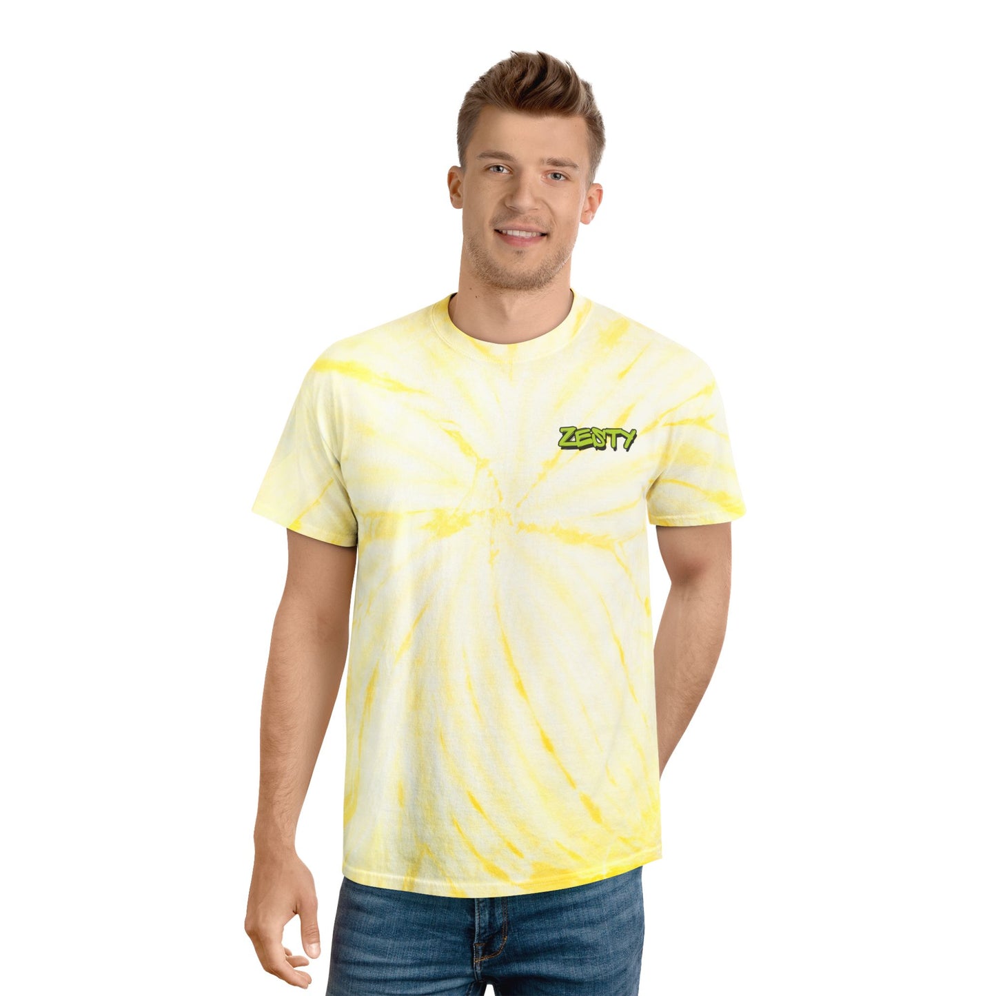 Zesty Tie-Dye Tee - Bright Yellow Spiral T-Shirt for Summer Vibes
