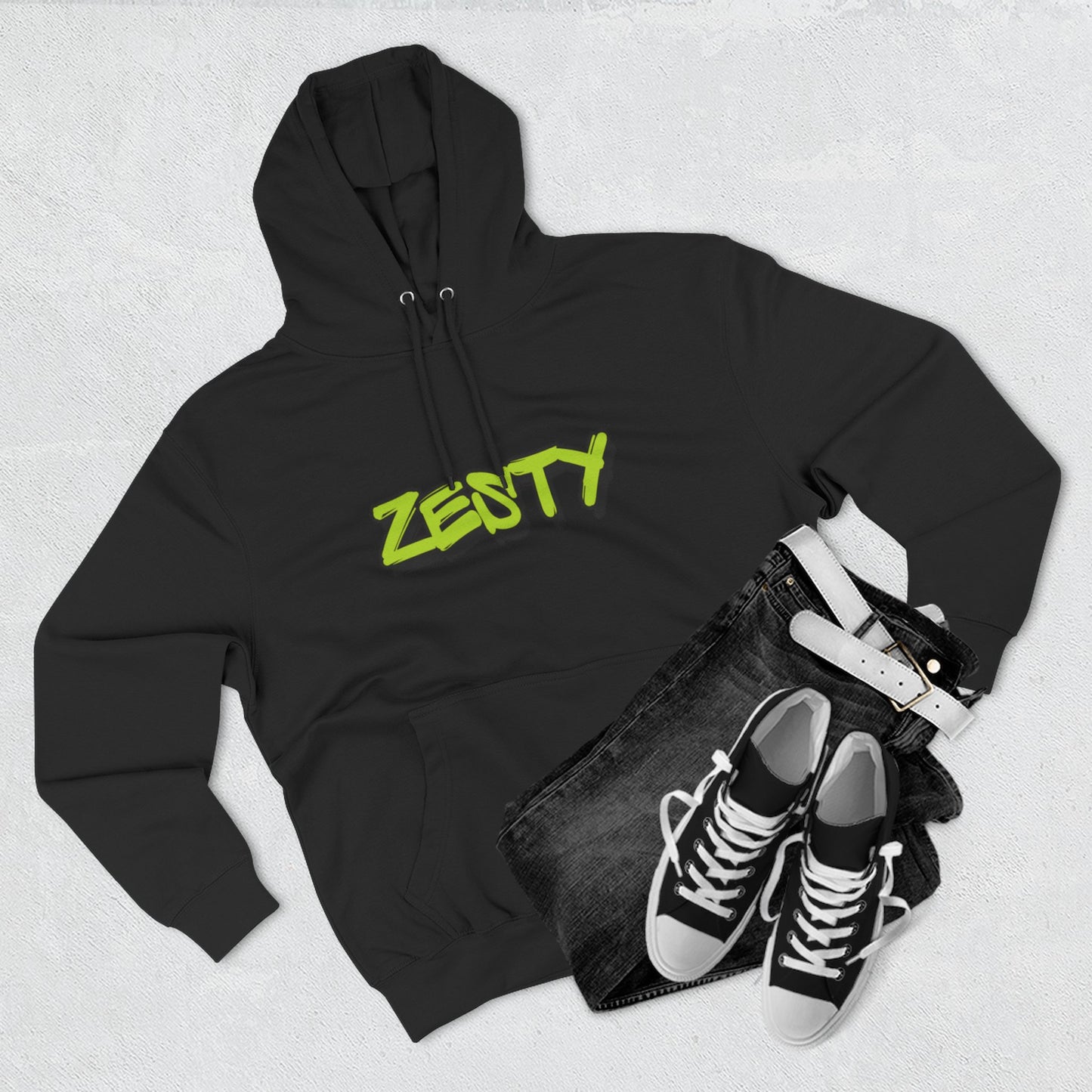 Zesty Street Art Fleece Hoodie - Urban Style Sweatshirt for Creative Souls