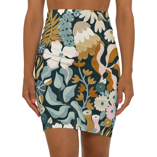 Zesty Ink Women's Pencil Skirt, Trendy Mid-Waist Skirt for Casual & Party Wear, Ideal for Spring & Summer Outfits, Gift for Fashion Lovers